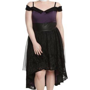 Hot Topic Disney Villains Black & Purple Gown Dress Size 22 NWT